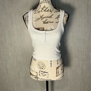 Free People White Tank Top Size XS/S